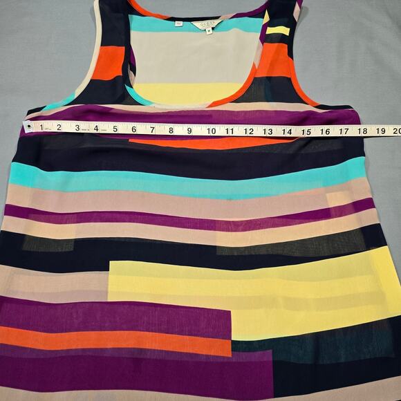 Guess Side Slit Sleeveless Maxi Dress Women Size Medium Vibrant Multicolor Scoop - Picture 11 of 15